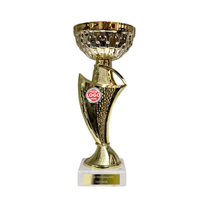 Stylish Gold Cup on White Marble Base (CUP108/9/10B)