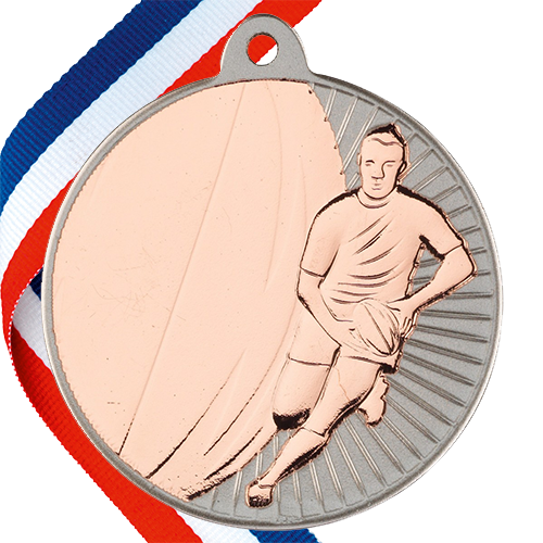 Rugby Embossed Medal on a Ribbon