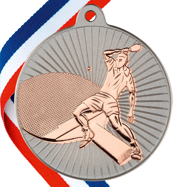 Table Tennis Embossed Medal on a Ribbon