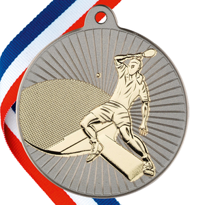 Table Tennis Embossed Medal on a Ribbon