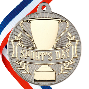 Sports Day Embossed Medal on a Ribbon