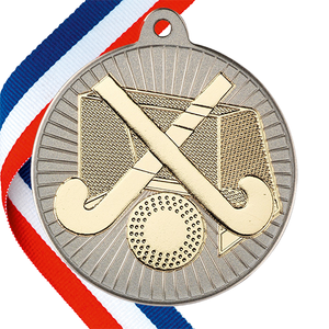 Hockey Embossed Medal on a Ribbon