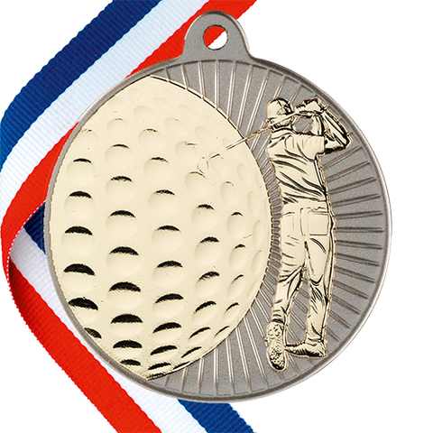 Golf Embossed Medal on a Ribbon