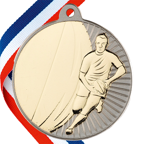 Rugby Embossed Medal on a Ribbon