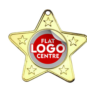 The Flat Star Shape Medal with custom logo