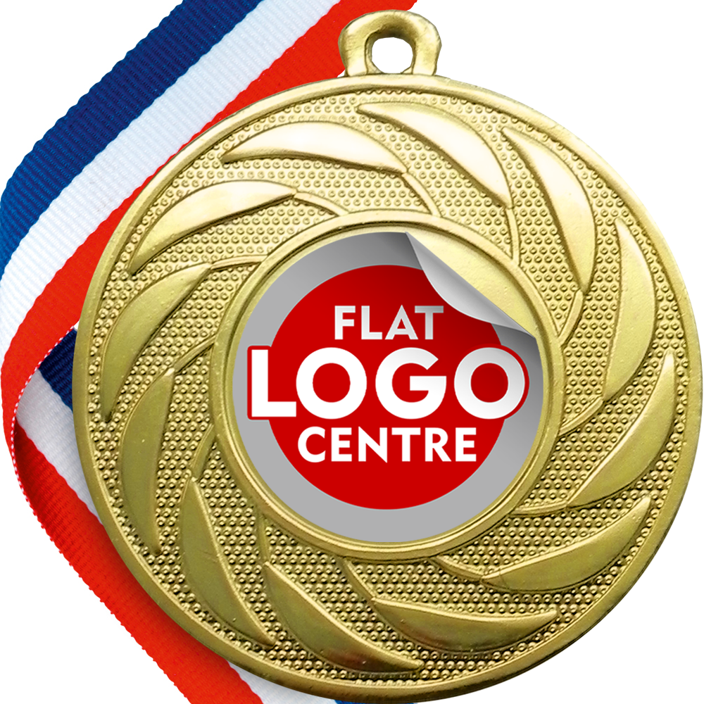 Spinner Design Medal with Flat Logo Sticker