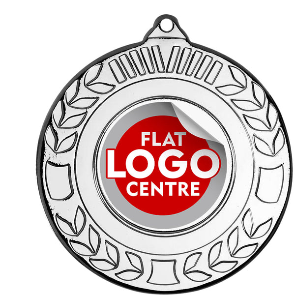 The  Embossed Laurel medal with custom flat logo