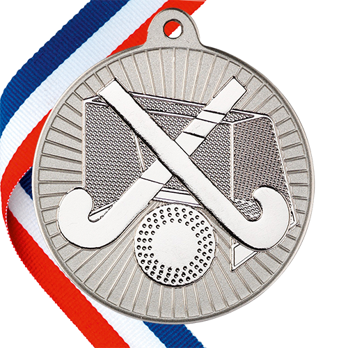 Hockey Embossed Medal on a Ribbon