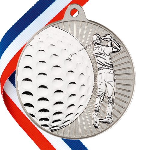 Golf Embossed Medal on a Ribbon