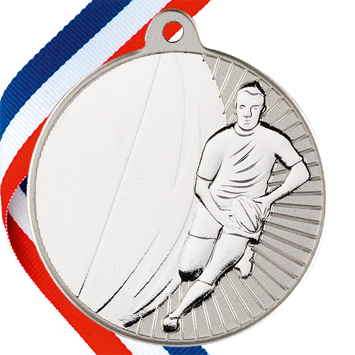 Rugby Embossed Medal on a Ribbon