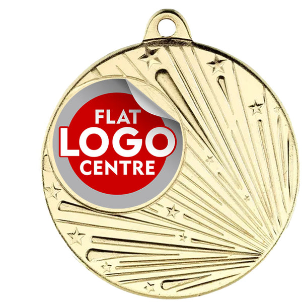 The Shooting Star medal with custom flat logo