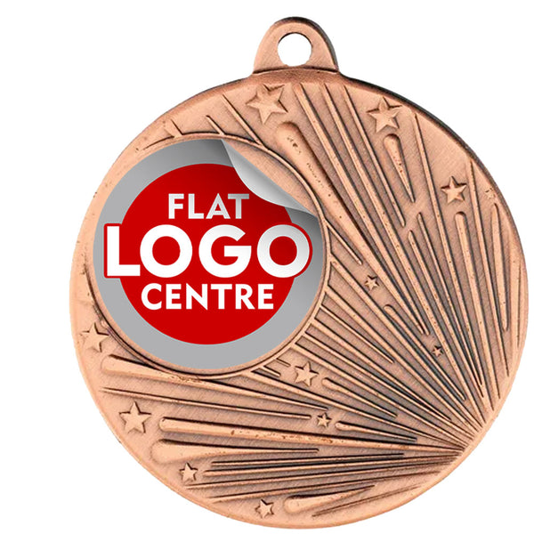 The Shooting Star medal with custom flat logo