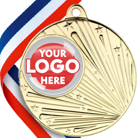 Glossy Gel Shooting Star Design Medals on Ribbons