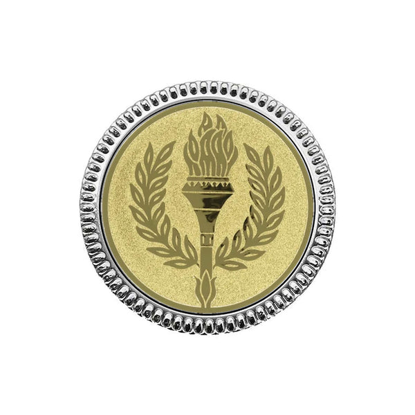 Victory Torch Steel Pin Badge - 30mm