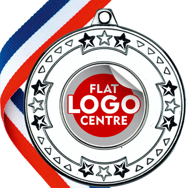 Star Edge Design Medal with Flat Logo Centre