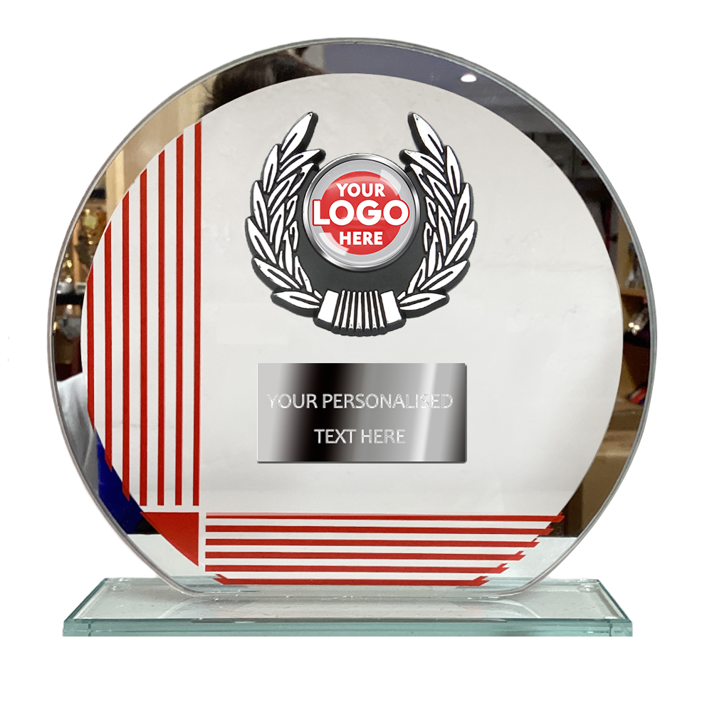 Glass Award with Red Stripes (T3784/5)