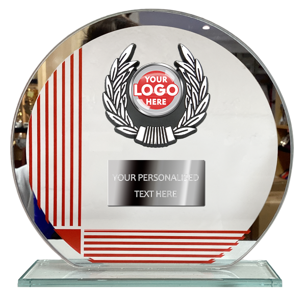 Glass Award with Red Stripes (T3784/5)