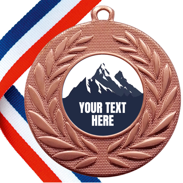 Set of Personalised 3-Peak Challenge Wreath Medals On Ribbons