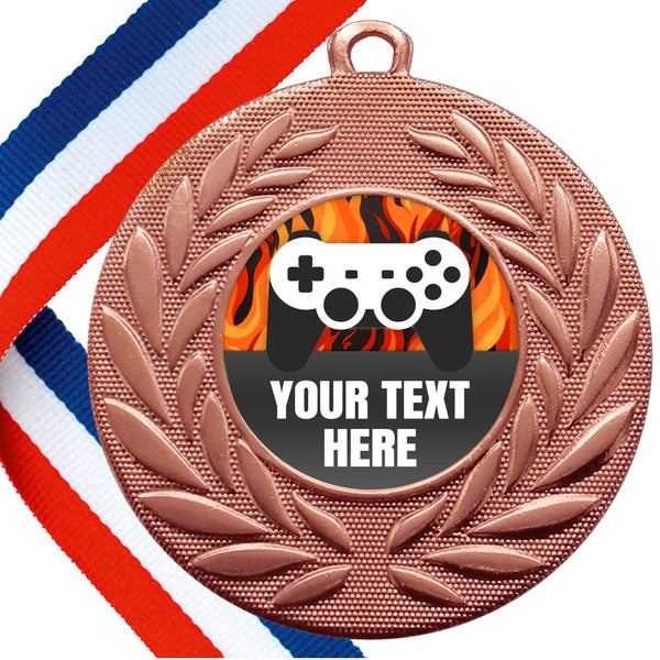 Set of Personalised Gaming Wreath Medals On Ribbons