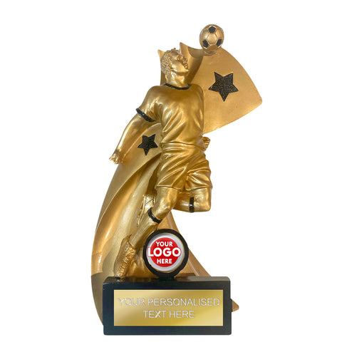 Gold Football Header Trophy (RF977)