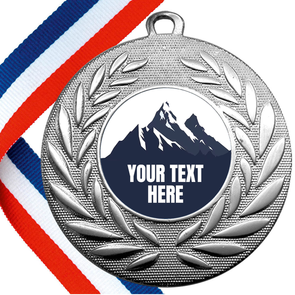 Set of Personalised 3-Peak Challenge Wreath Medals On Ribbons