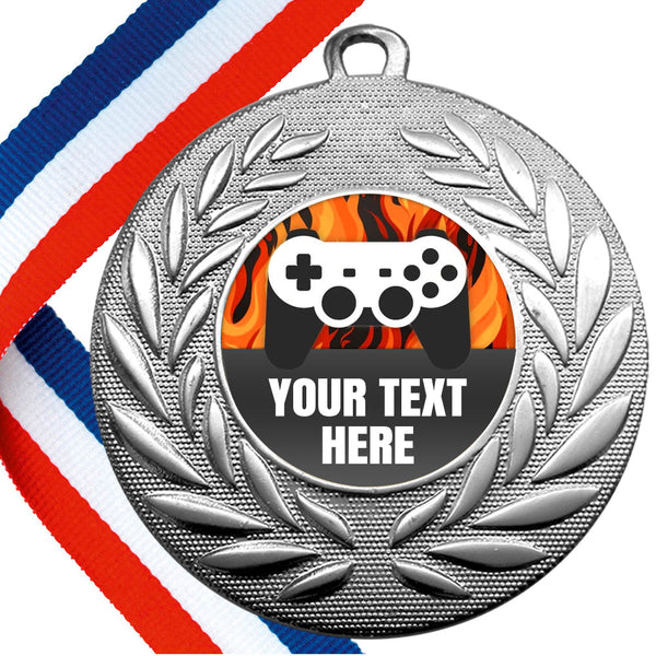 Set of Personalised Gaming Wreath Medals On Ribbons