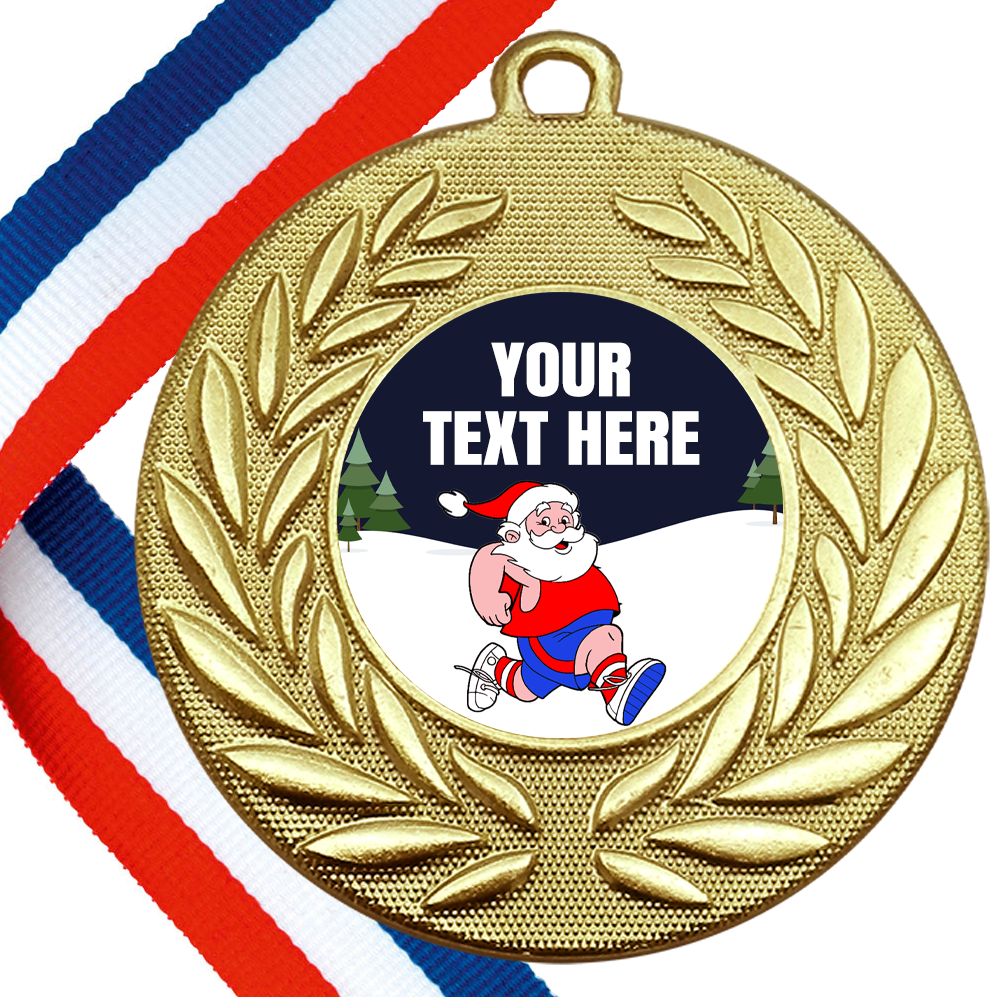 Santa Fun Run Wreath Medals Design 3