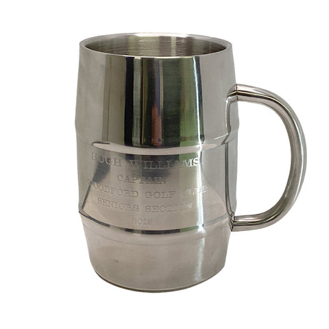 Stainless Steel Silver Barrel Tankard